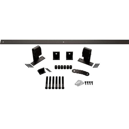 Ekena Millwork Premium J-Top Mount Barn Door Hardware Set w/ 5' Track for 1 3/8" to 2 1/4" Doors, Arch Bronze GB60010H5AB